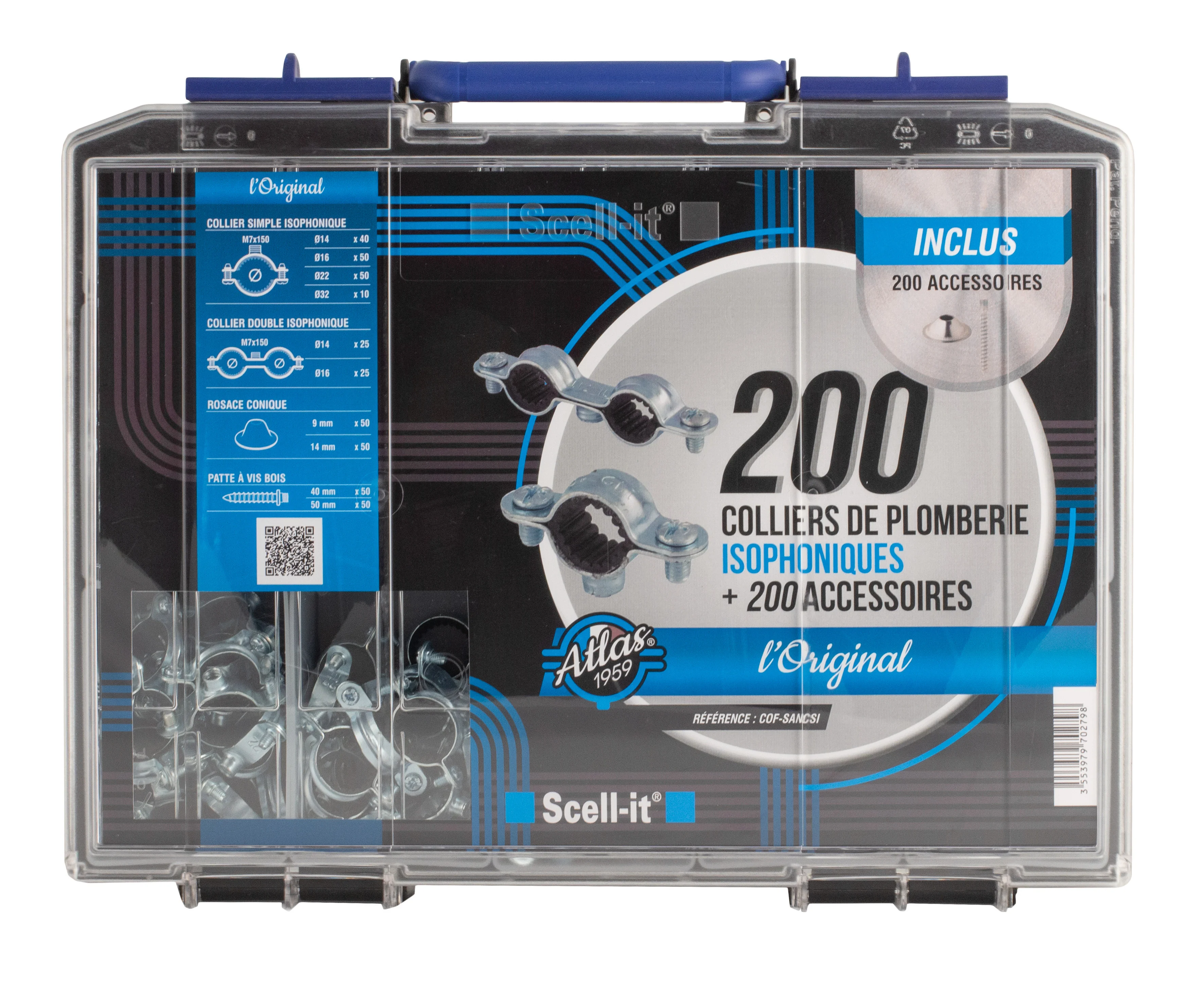 En coffret 200 colliers de plomberie isophoniques COF-SANCSI image