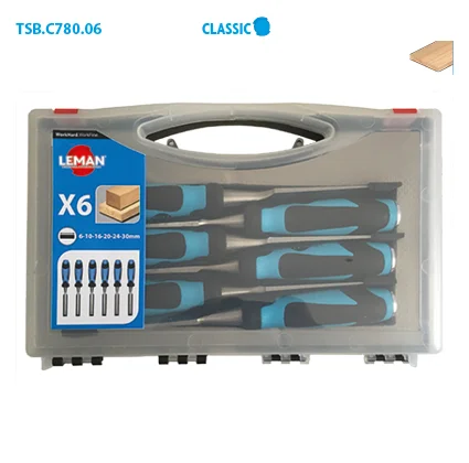 Coffret de 6 ciseaux à bois manche bi-matière Classic image