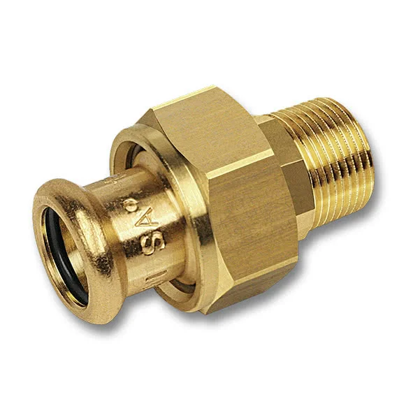 Raccord union à joint plat M/F en cuivre à sertir fileté - PURAPRESS série  8333G image