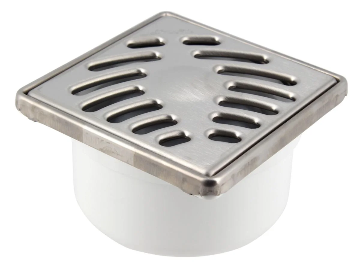 Siphon de sol vertical à coller - ⌀40 ou 50 - Grille inox 100x100mm image