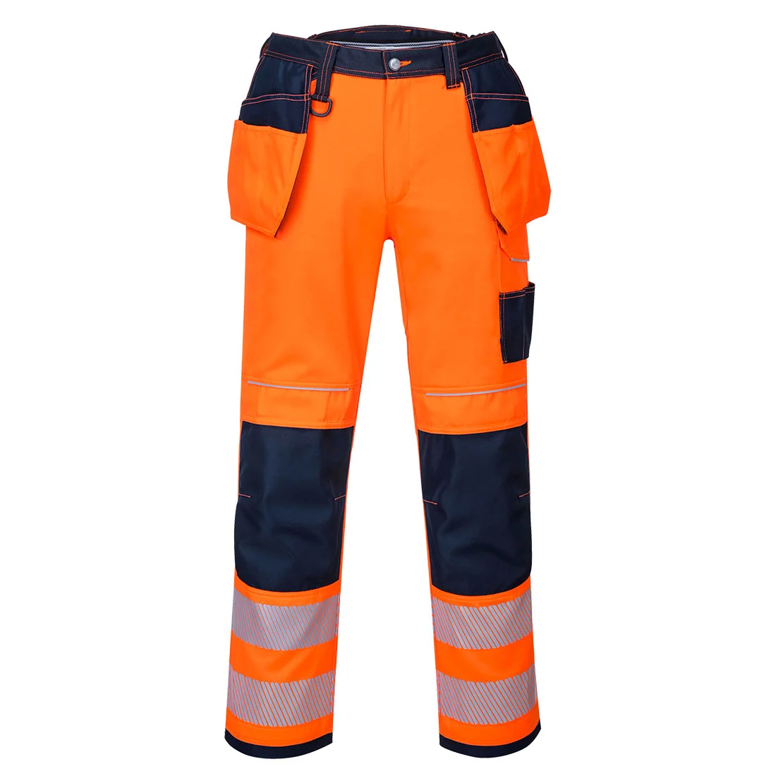 Pantalon HV PW3 poches flottantes Orange/Marine Short image