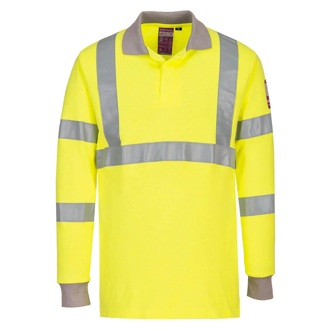 Polo manches longues FR antistatique et HiVis Jaune image