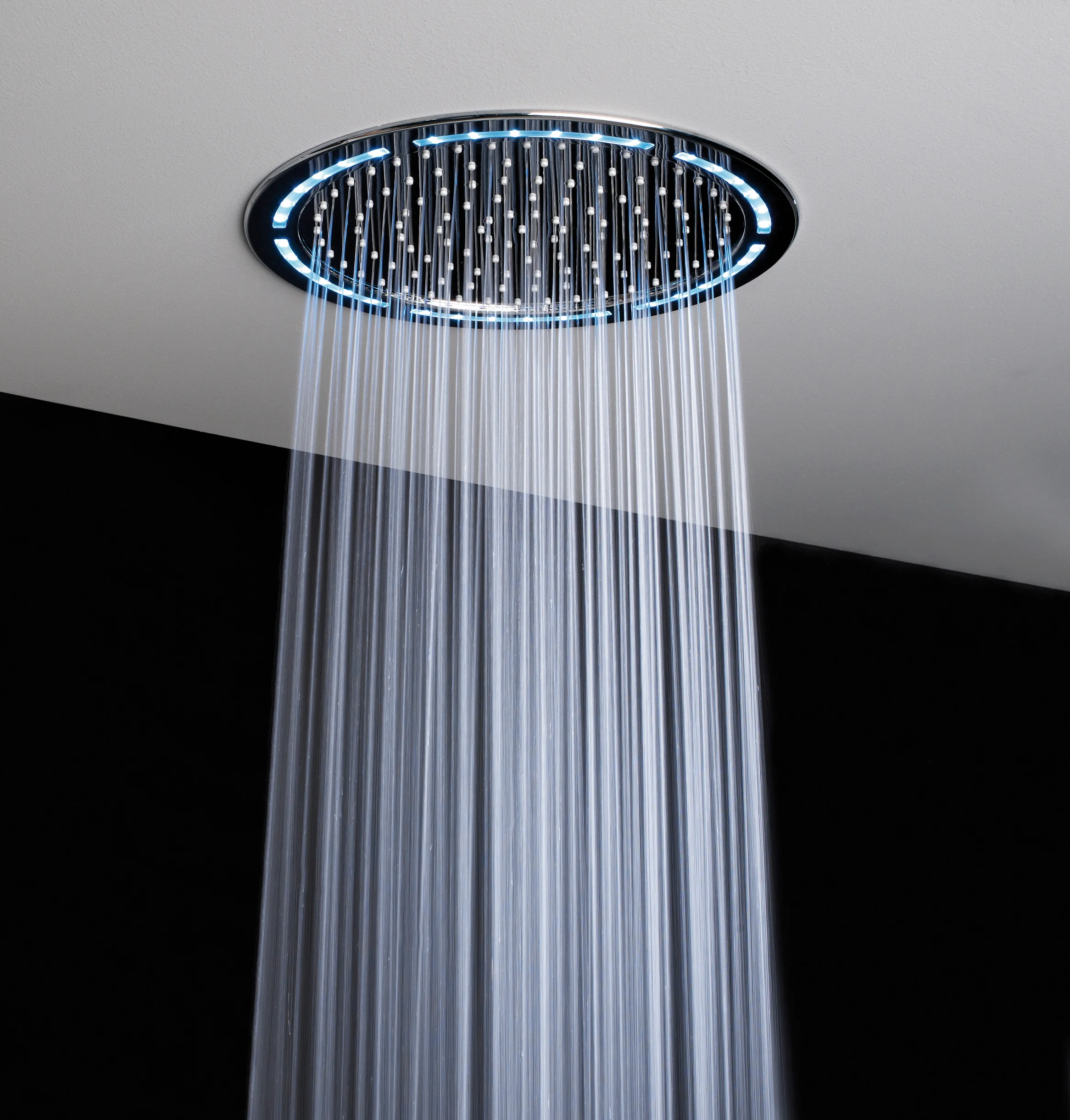 Douche de tête - Cadre LED lanc froid d'ambiance + pomme Rain Light Techno image