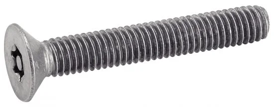 Vis à métaux tête fraisée six lobes inviolable - Avec téton central - Inox A2 image