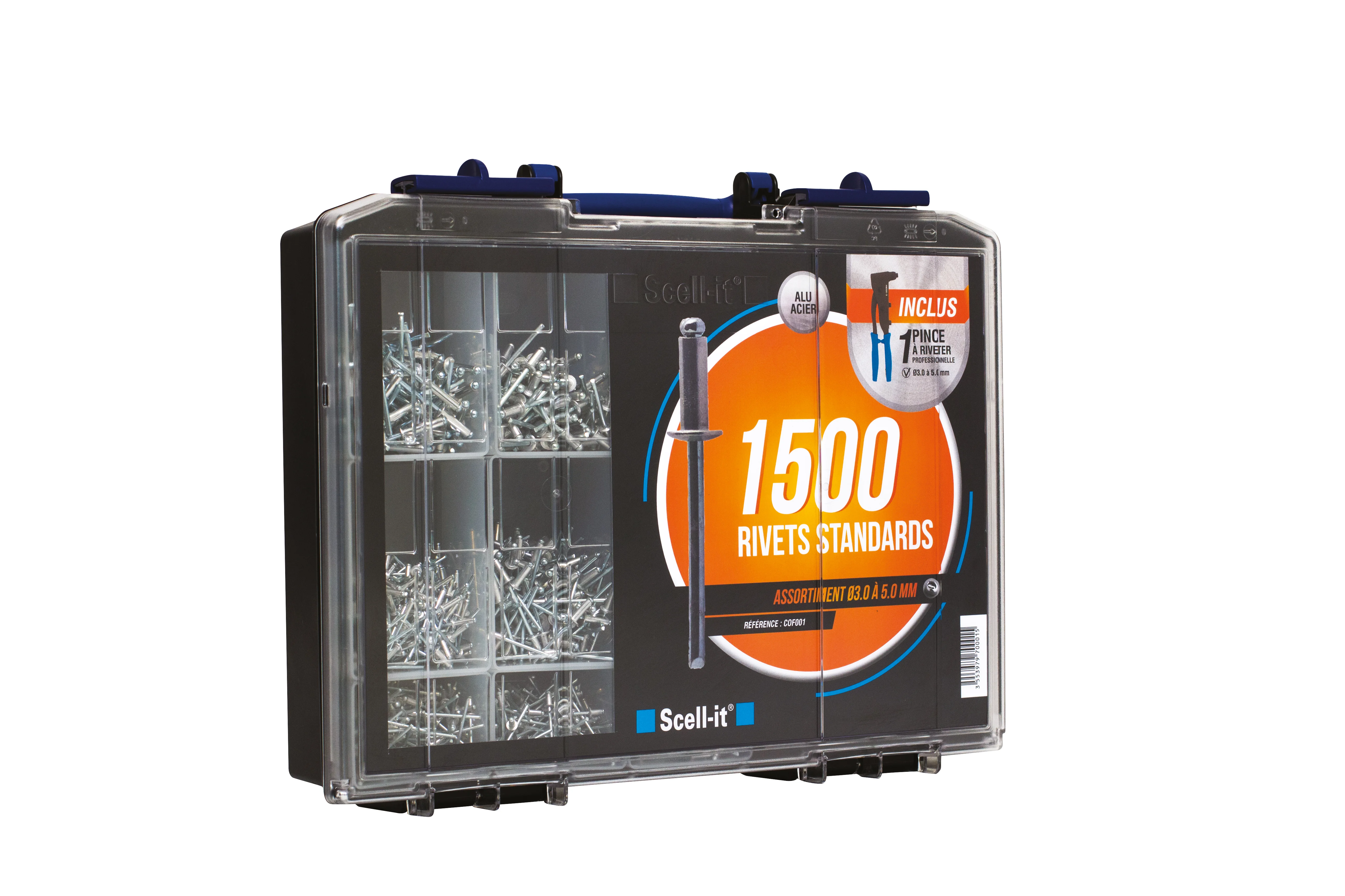 En coffret 1 pince + 1500 rivets standards COF001 image