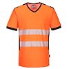 T-shirt col V PW3 Hi-Vis Orange/Noir image 6