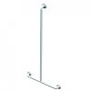 BARRE D'APPUI INOX COUVERT D'EPOXY EN T AVEC SUPPORT DOUCHETTE BLANC 600X1200MM D32MM image 0