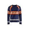 T-shirt de travail manches longues haute visibilité 3510 - Marine/Orange fluo image 0