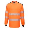 T-Shirt PW3 Haute Visibilité ML Orange/Noir image 2