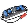 REGLETTE DE CHANTIER 3PNT/16A/400V 11kW - 6 PRISES NF 2P+T CABLE 2M H07RN-F 5G2,5 IP44 - NOIR image 0