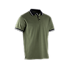 Polo de travail MC maille piquée chinée LEWIS  - VERT OLIVE/NOIR image 0