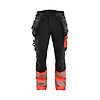 Pantalon de travail haute visibilité stretch 4D 1125 - Noir/Rouge fluo image 0