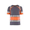 T-shirt de travail haute visibilité 3421 - Gris moyen/Orange fluo image 0