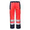 PANTALON FLUO BASE XP ROUGE FLUO/DARK BLUE image 3