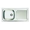 Evier Inox à encastrer 1 bac et 1 égoutoir 86x43,3mm image 0