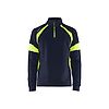 Sweat de travail col camionneur visible - Marine/Jaune fluo image 0