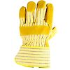 Lot de 6 paires de gants Manutention docker croûte vachette jaune - paume renfort fleur image 1