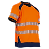 T-shirt de travail MC MAILLE HV LAMPION - MARINE/ORANGE FLUO image 0