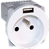Prise courant 2P+T 16A + USB type A - COMETE image 0