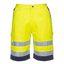Short en poly-coton léger haute visibilité Jaune/Marine image