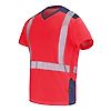T-SHIRT MANCHES COURTES FLUO SAFE XP ROUGE FLUO/BLEU MARINE image 0