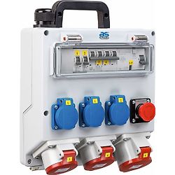 COFFRET DE CHANTIER FIXO F2D 400V/32A/MAX 22 KW 3 PRISES NF 2P+T image