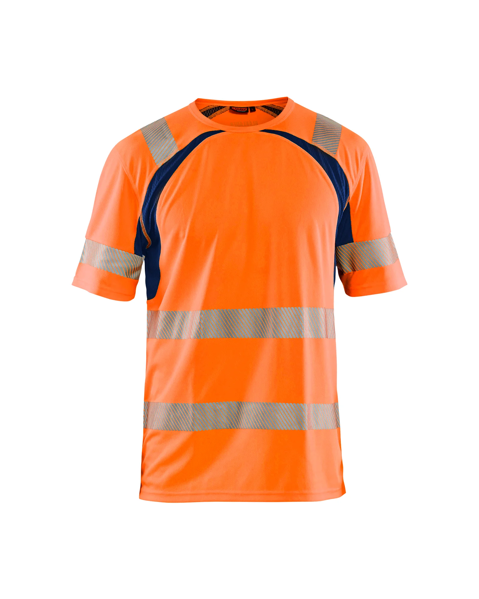 T-shirt de travail anti-UV haute visibilité 3397 - Orange fluo/Marine image