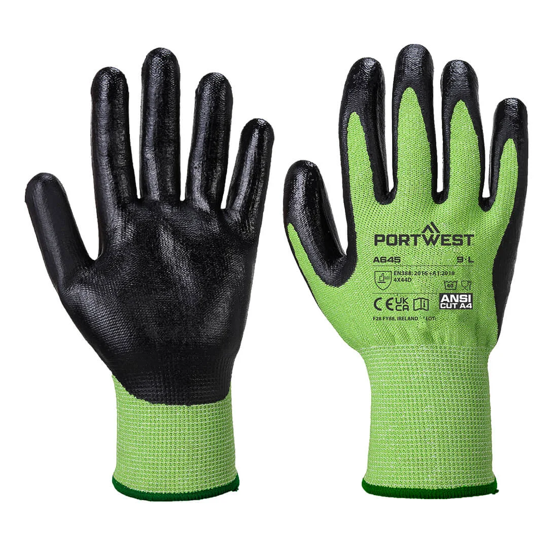 Gants GreenCut mousse nitrile coupure D Vert/Noir image