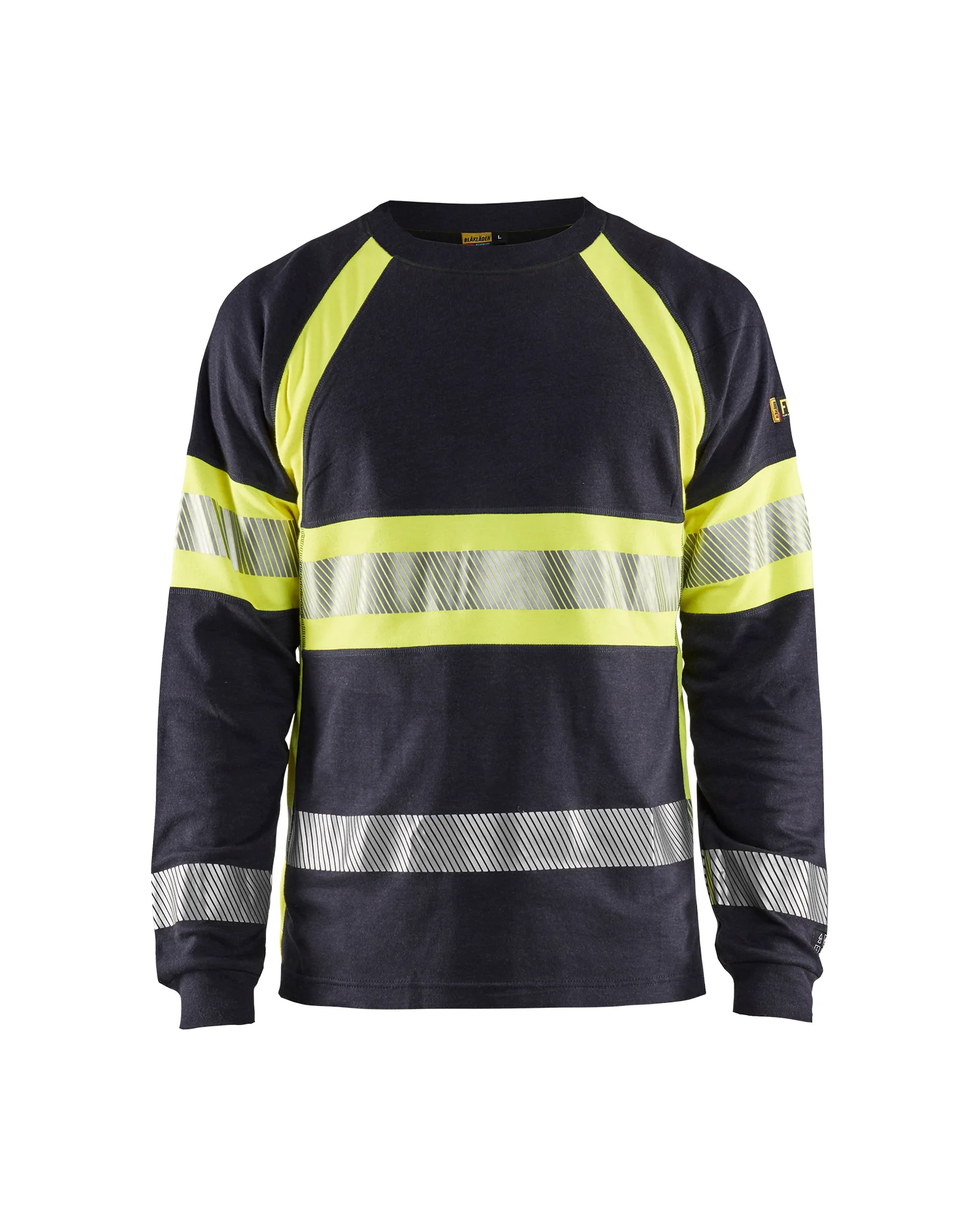 T-shirt de travail manches longues retardant flamme inhérent 3484 - Marine/Jaune fluo image