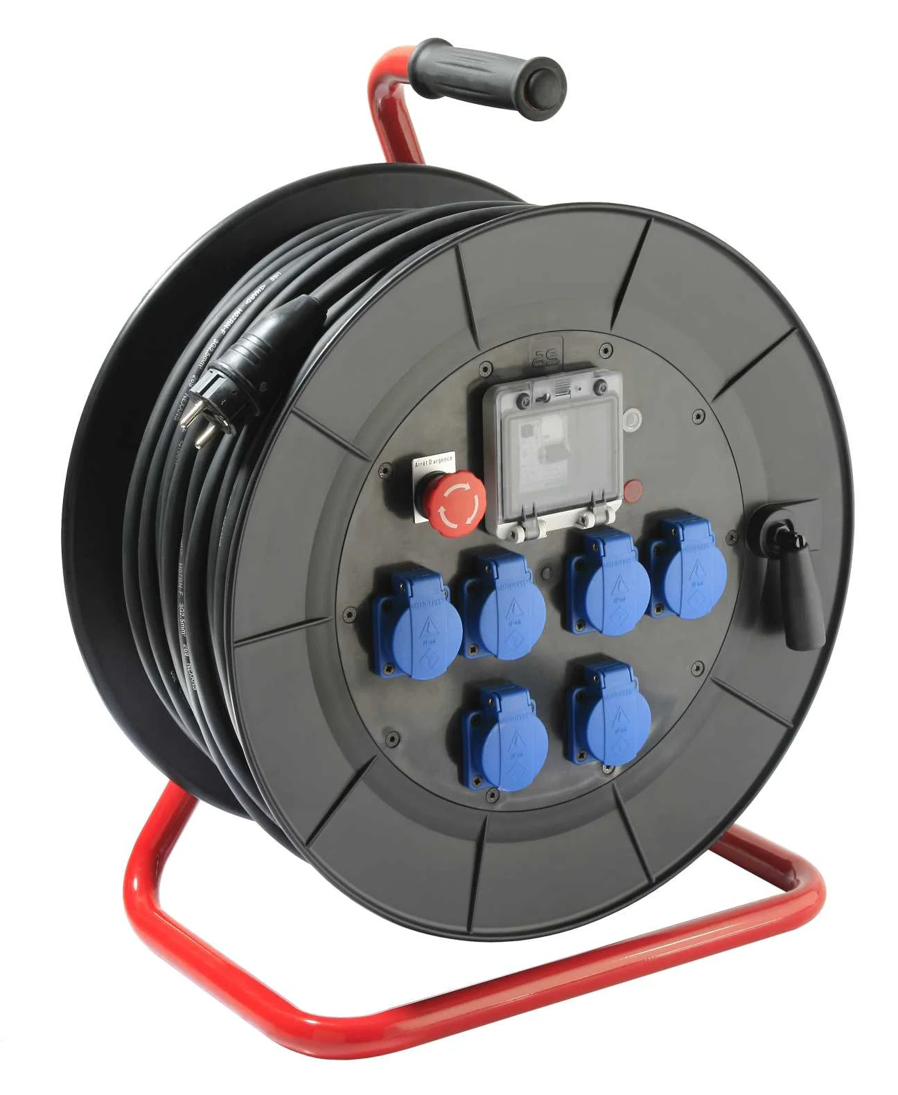 ENROULEUR MAMMOUTH A CHASSIS FIXE 3,6kW H07RN-F 3G2,5V  6 PRISES NF IP45 image