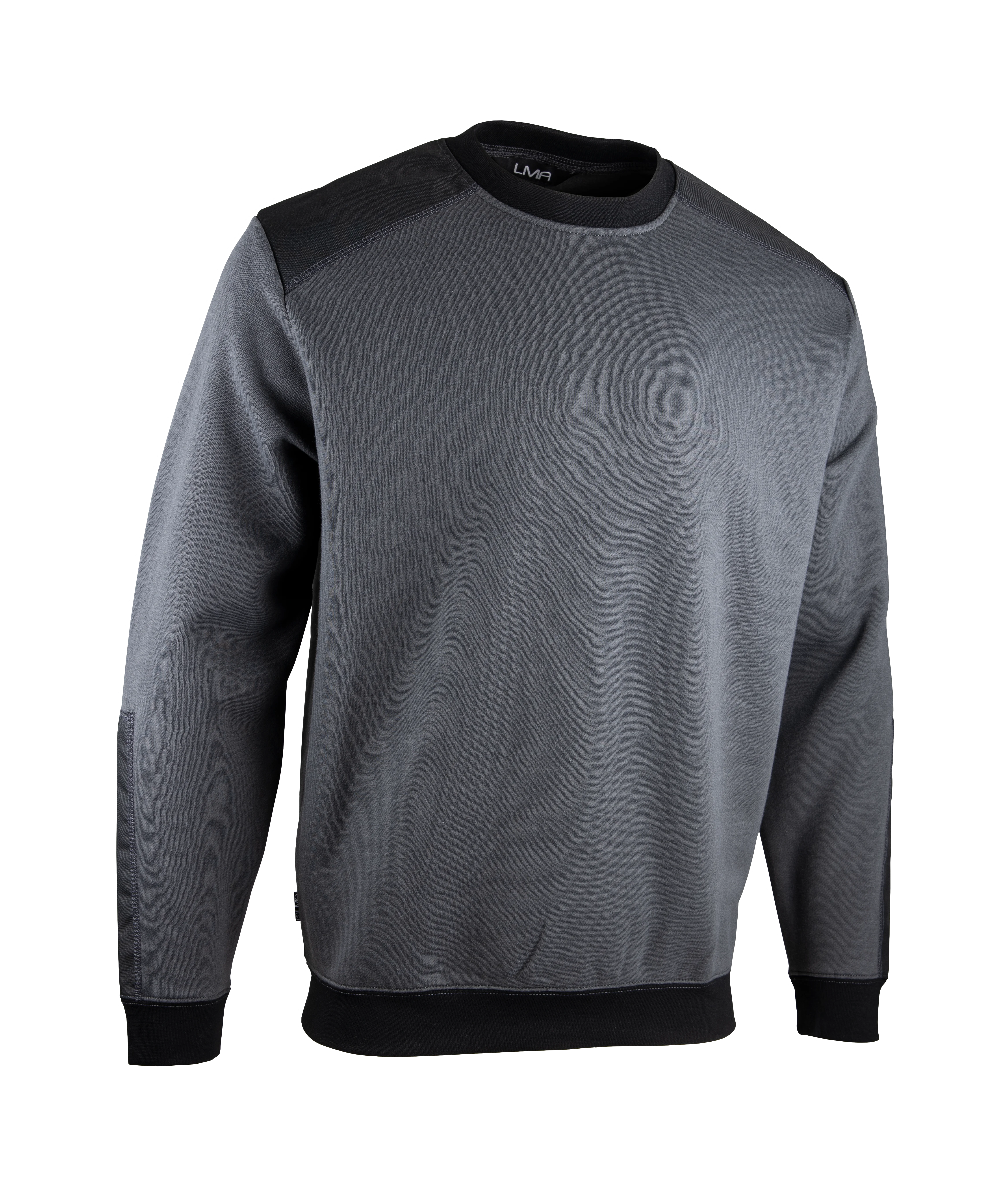 Sweat de travail col rond BUCAREST -  GRIS CHARCOAL/NOIR image