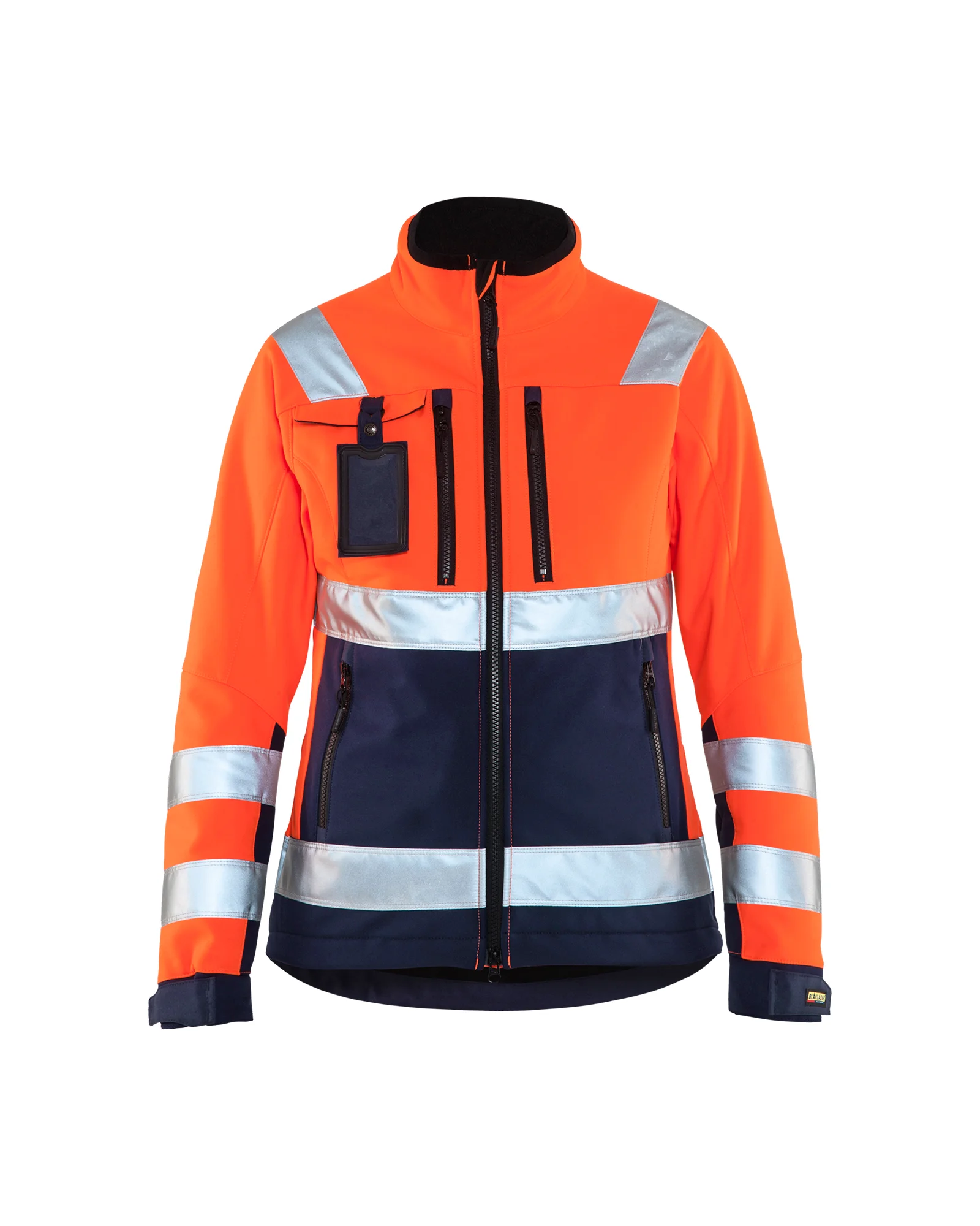 Veste de travail softshell haute visibilité femme 4902 - Orange fluo/Marine image