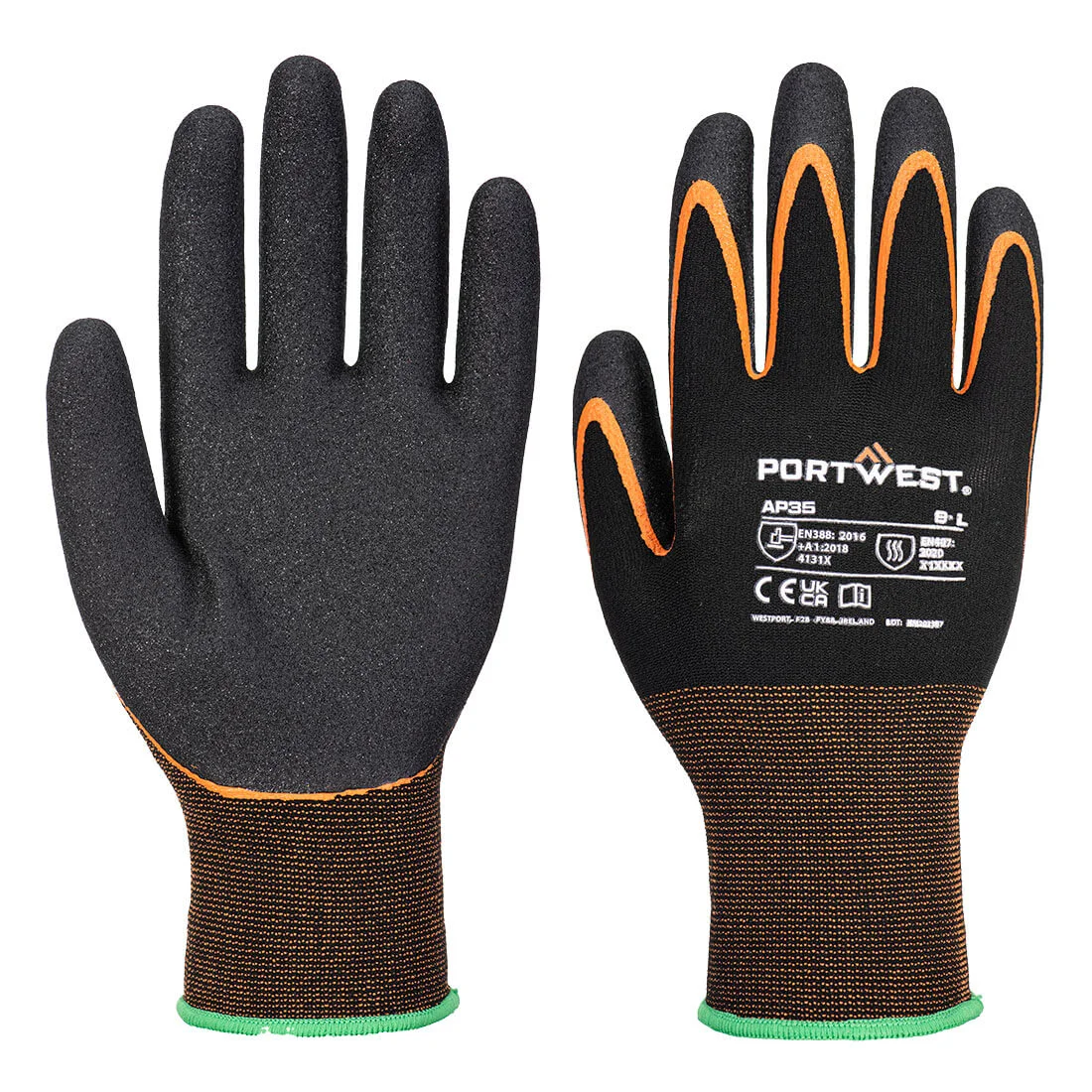 Gant Grip 15 Nitrile double paume Noir/Orange image
