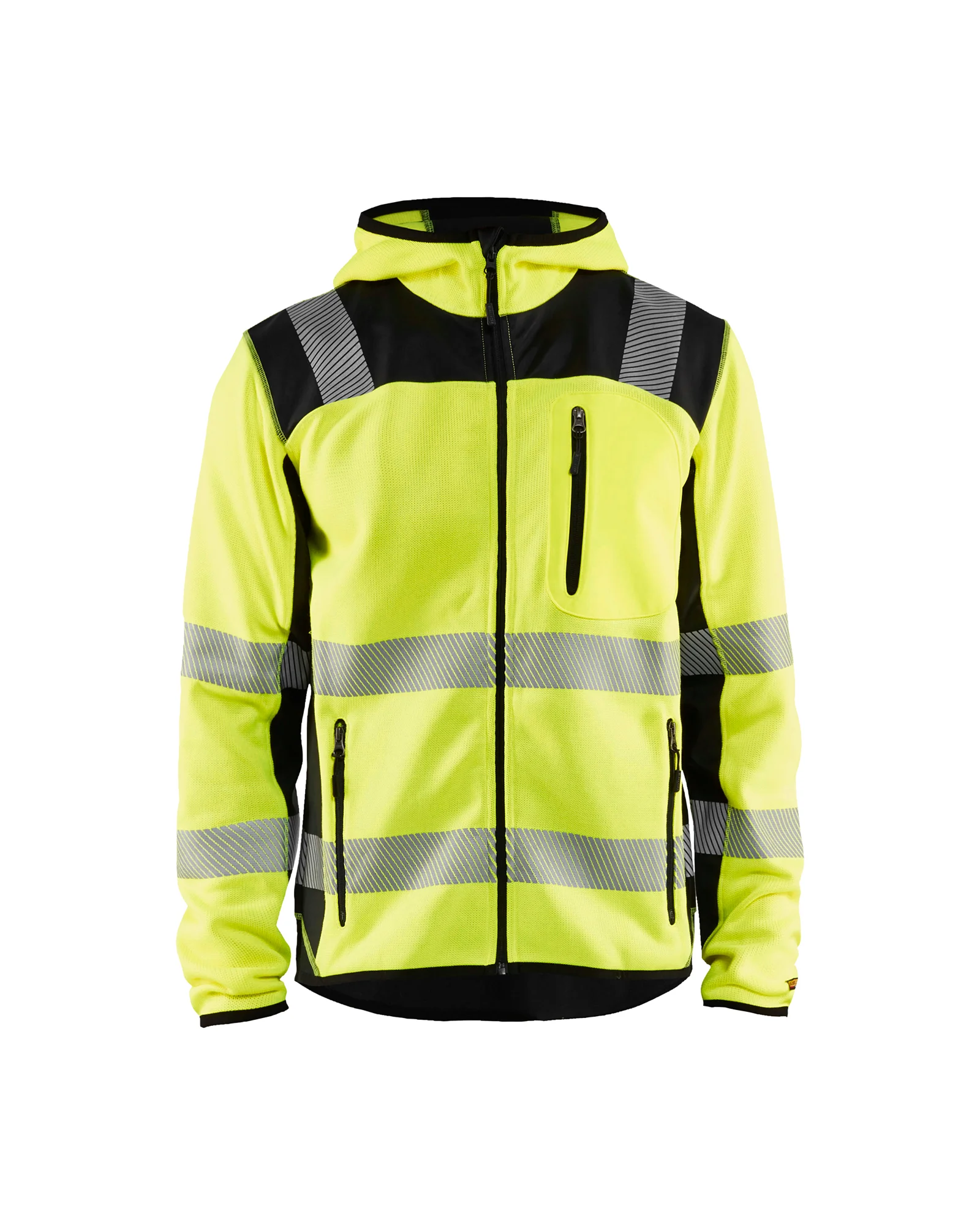 Veste de travail tricotée à capuche haute visibilité 4923 - Jaune fluo/Noir image