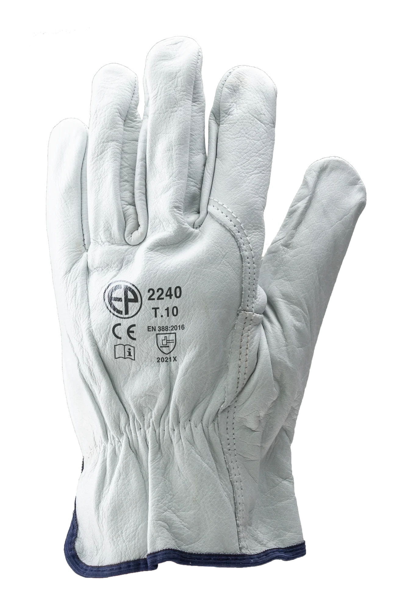 Lot de 10 paires de gants Manutention EUROSTRONG 2240 - Gant de maîtrise en cuir tout fleur de buffle - Pouce palmé image