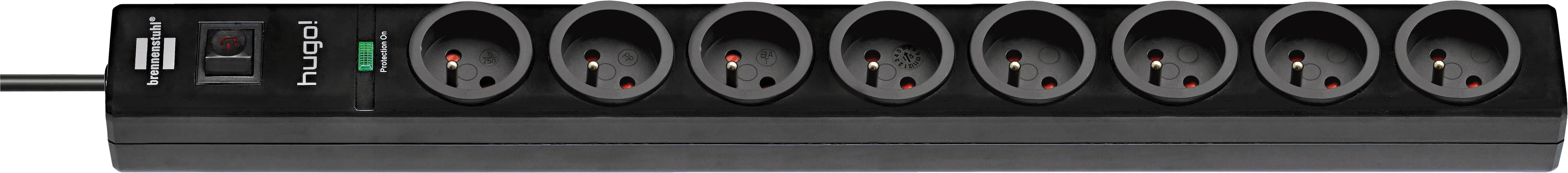 Multiprise de courant avec parasurtenseur HUGO! 2m de câble H05VV-F 3G1,5 image