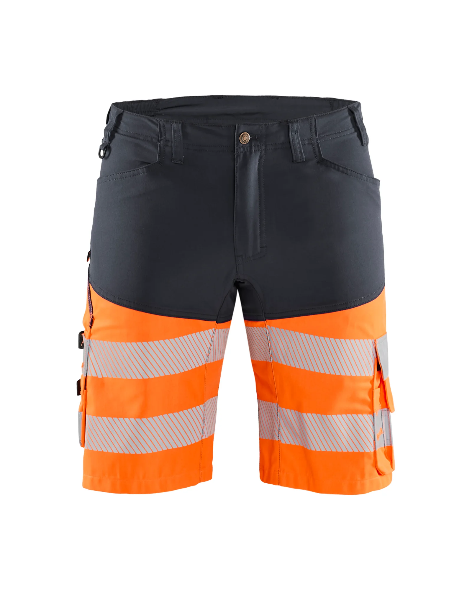 Short de travail haute visibilité stretch 1541 - Gris moyen/Orange fluo image