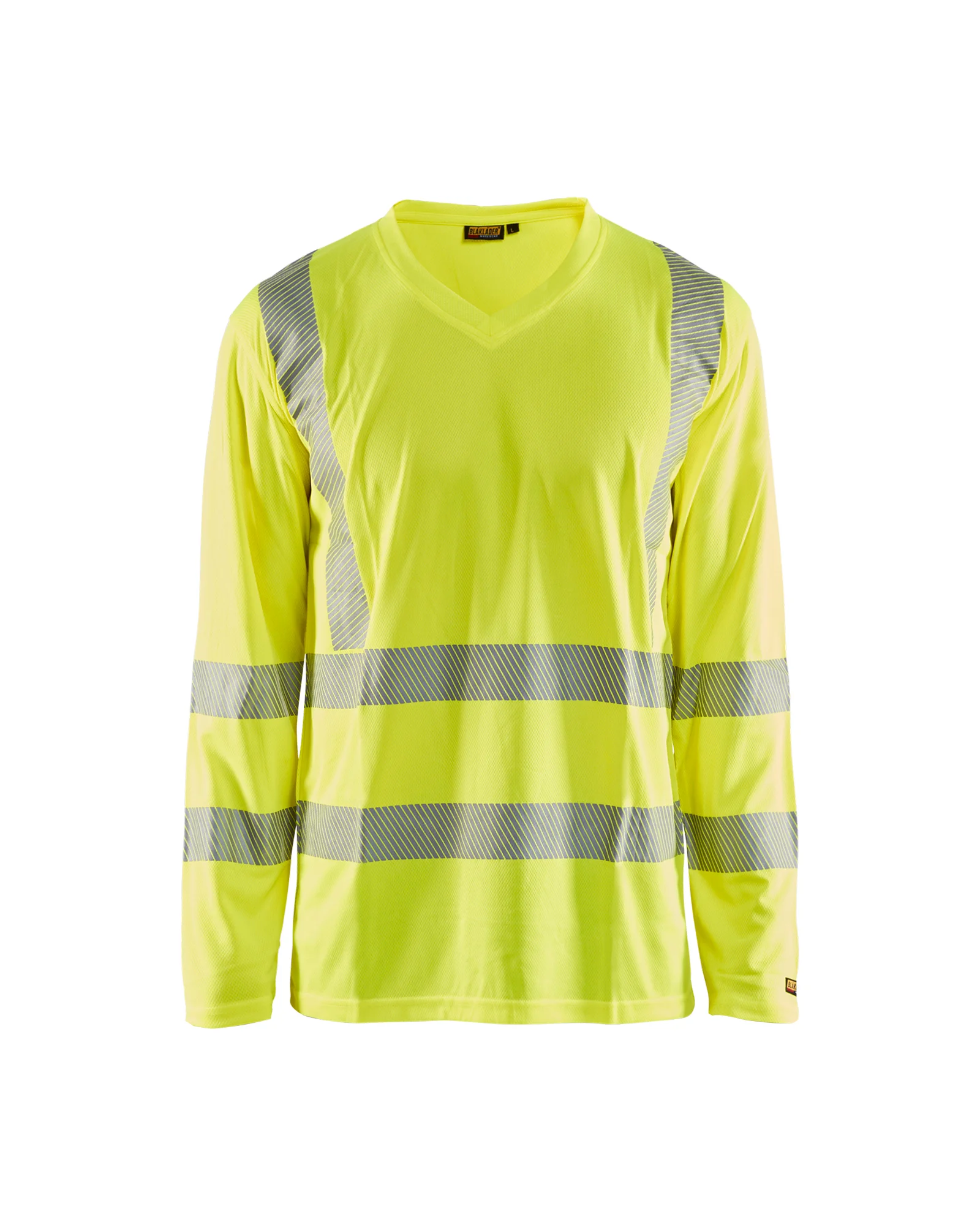 T-shirt de travail manches longues col V haute visibilité anti-UV 3385 - Jaune fluo image