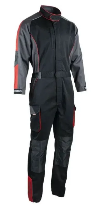 Combinaison de travail rétroréfléchissant RACER - Noir/Gris image