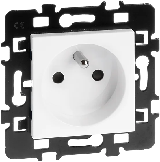 Prise 2P+T 16A - Avec enjoliveur / Plaque support - ESPRIT image