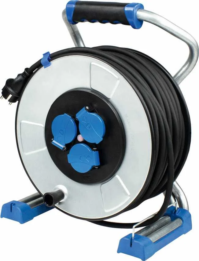 ENROULEUR DE CABLE PRO XPERTS MI A TAMBOUR METALLIQUE ISOLE 320MM IP44 - NOIR image