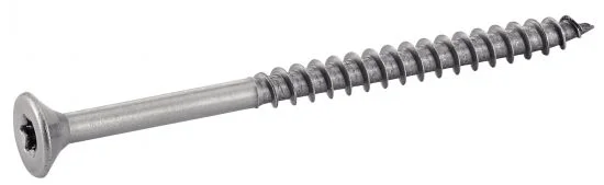 Vis à bois à agglomere tête fraisée six lobes - Filetage partiel - Inox A4 image