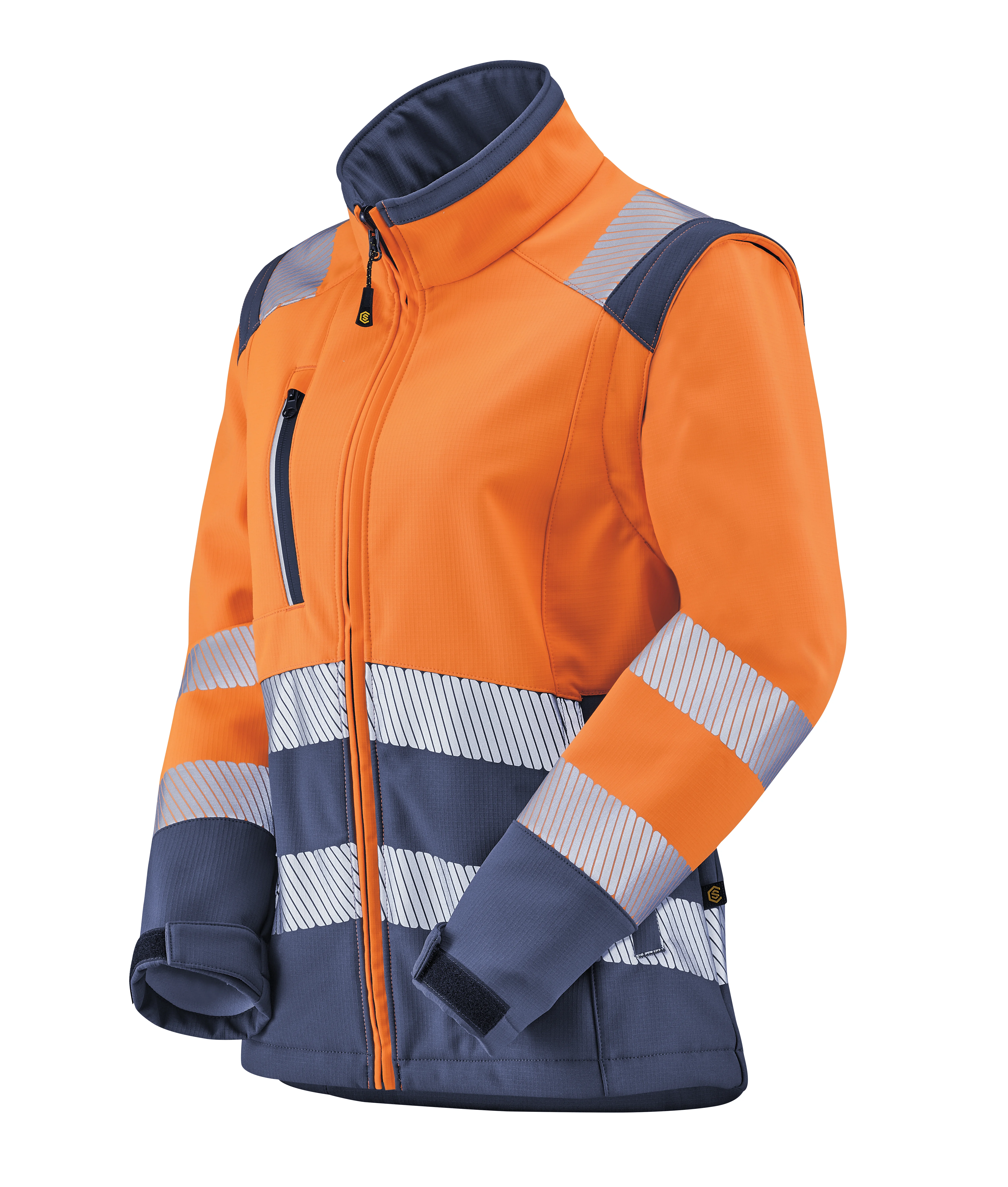 VESTE SOFTSHELL HV FEMME TIAN ORANGE FLUO/NAVY image