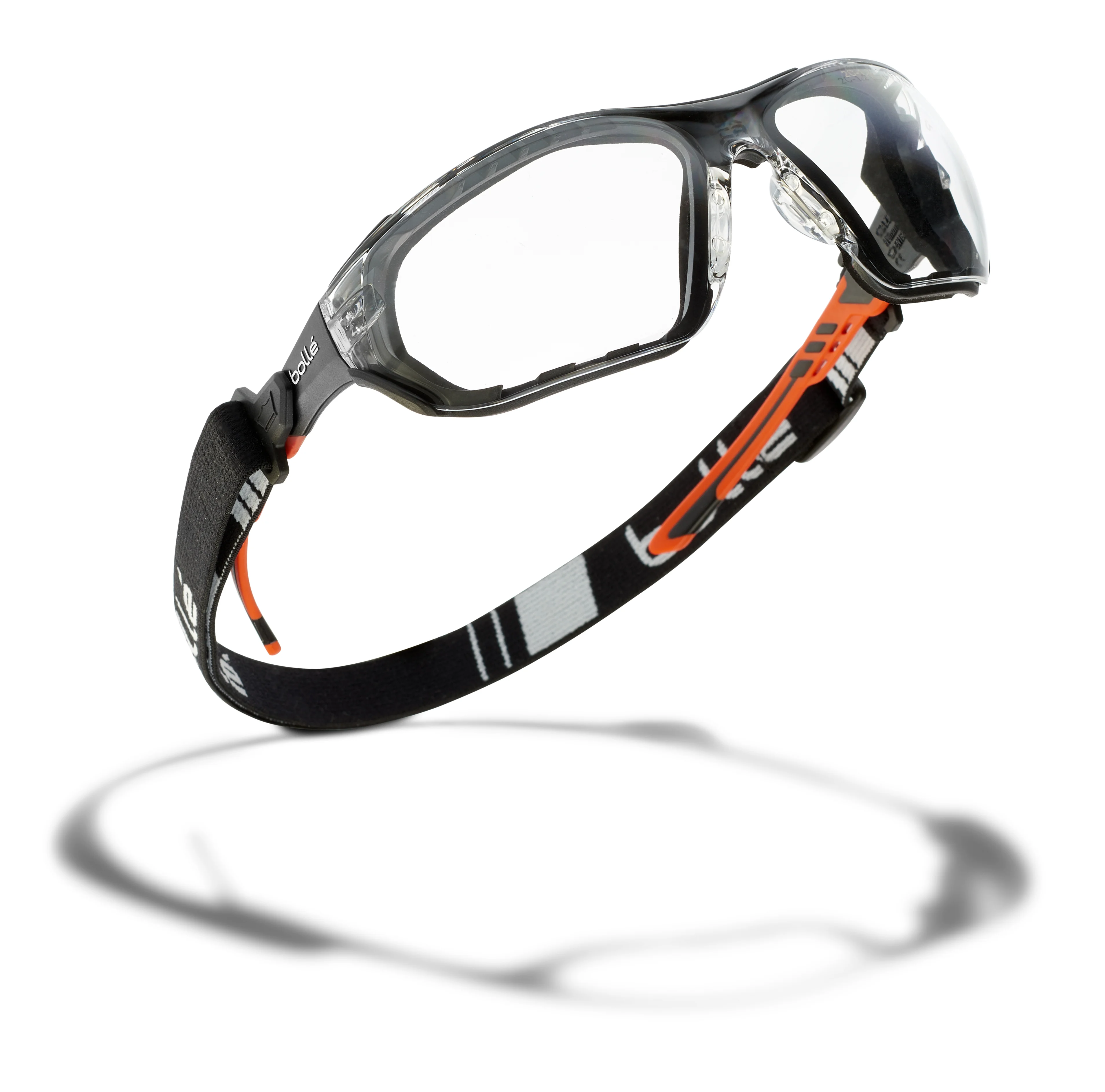 Lunette hybride de protection PC TPR NESS+ - Noir/Orange - Incolore image