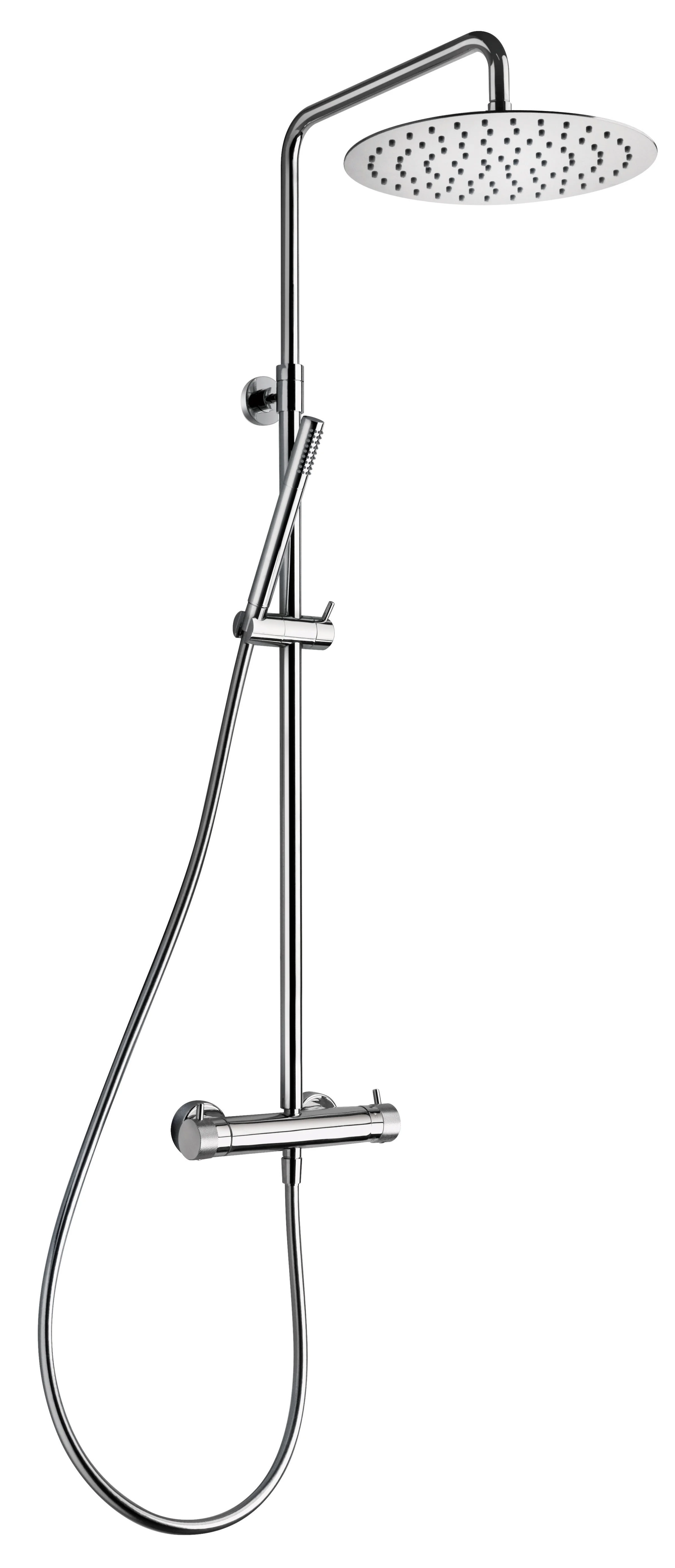 Colonne de douche Sélène 300 avec bras de 350 finition chromée image