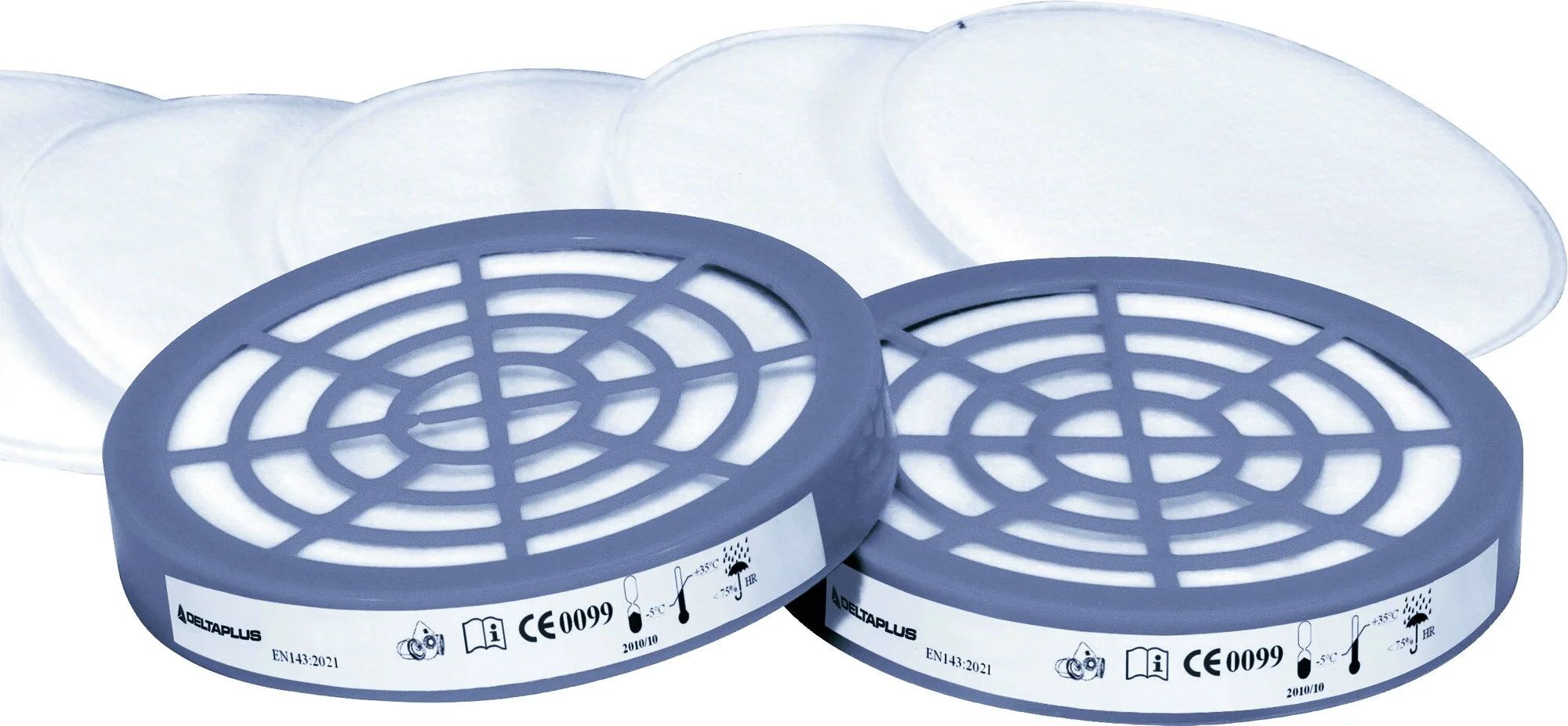 Sachet de 6 filtres de protection respiratoire pour masque 3 FILTERS P2 M6000E image