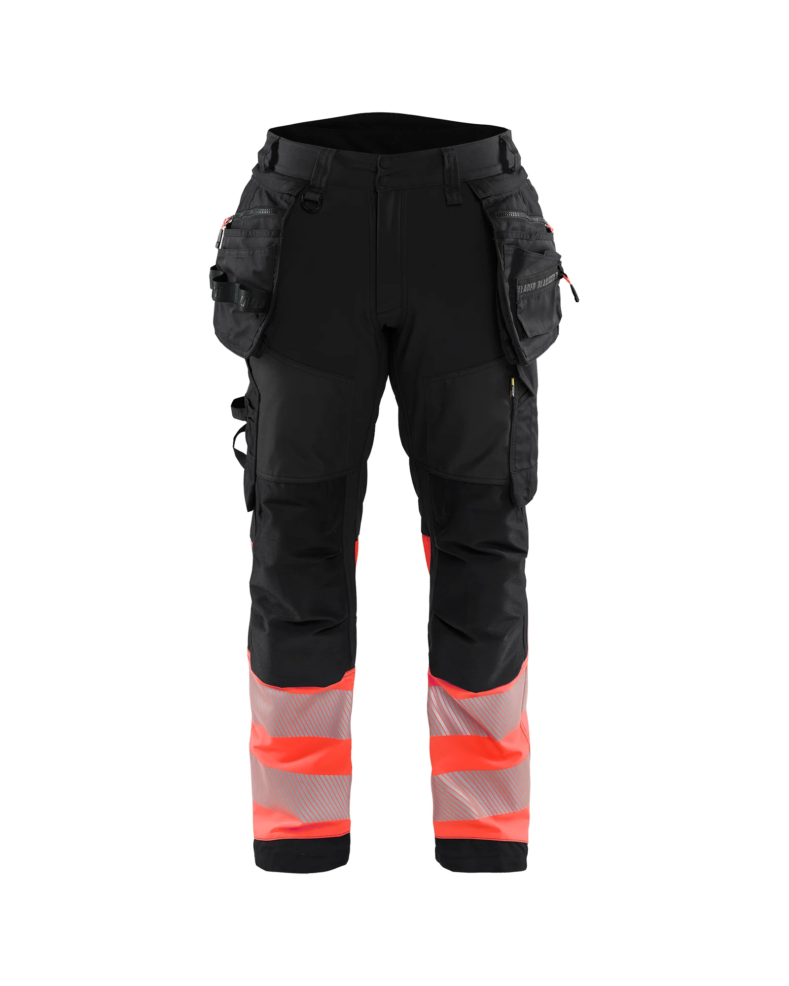 Pantalon de travail softshell haute visibilité Classe 1 1821 - Noir/Rouge image