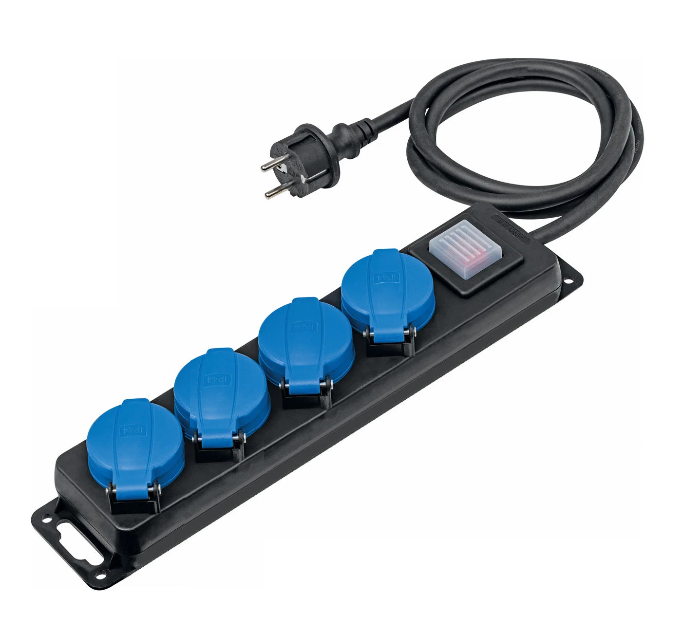 BLOC MULTIPRISES 4 PRISES 2P+T AVEC INTERRUPTEUR CABLE 1,5 M H07RN-F 3G1,5 IP44 image