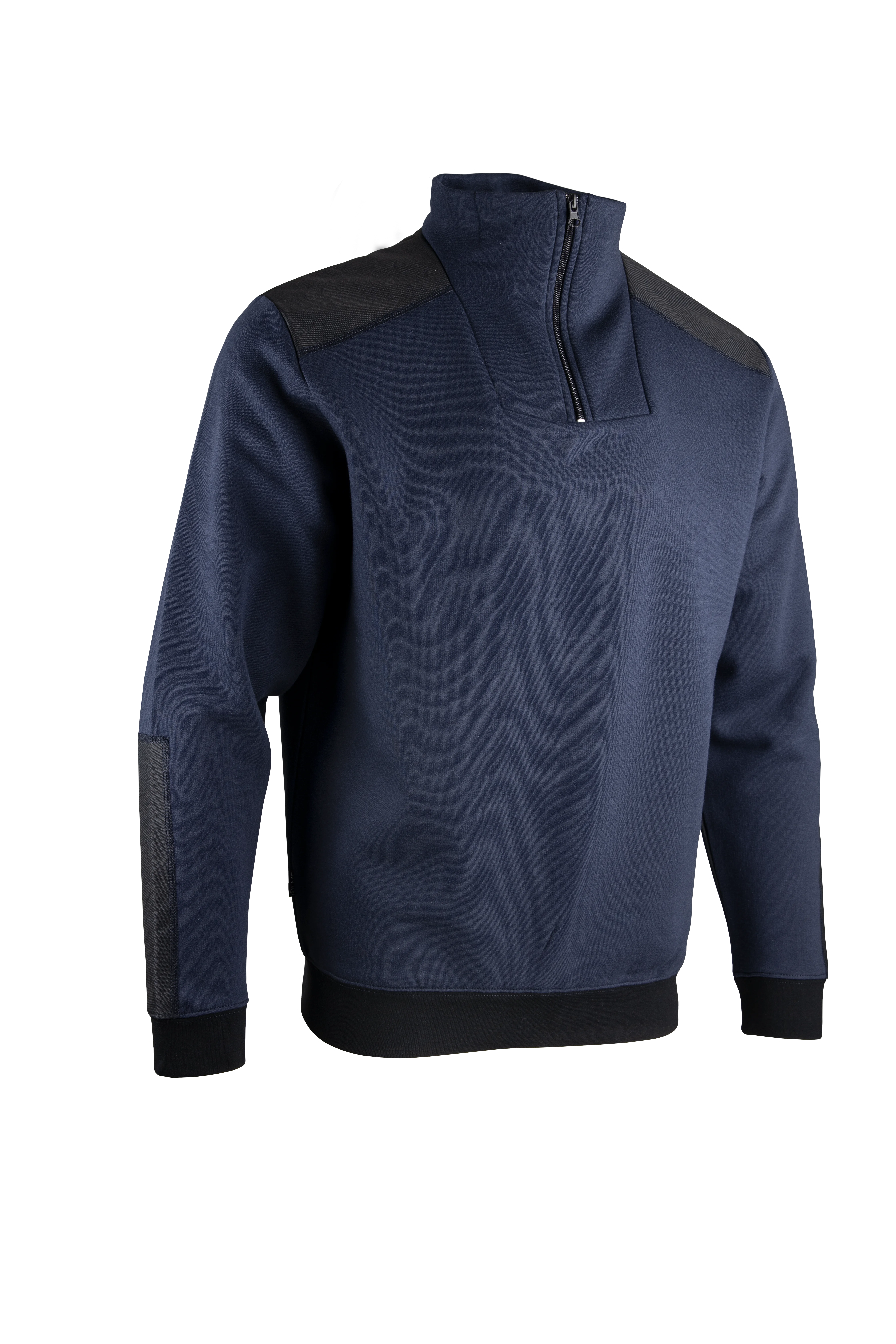 Sweat de travail col camionneur bicolore BOGOTA - BLEU FONCE/NOIR image