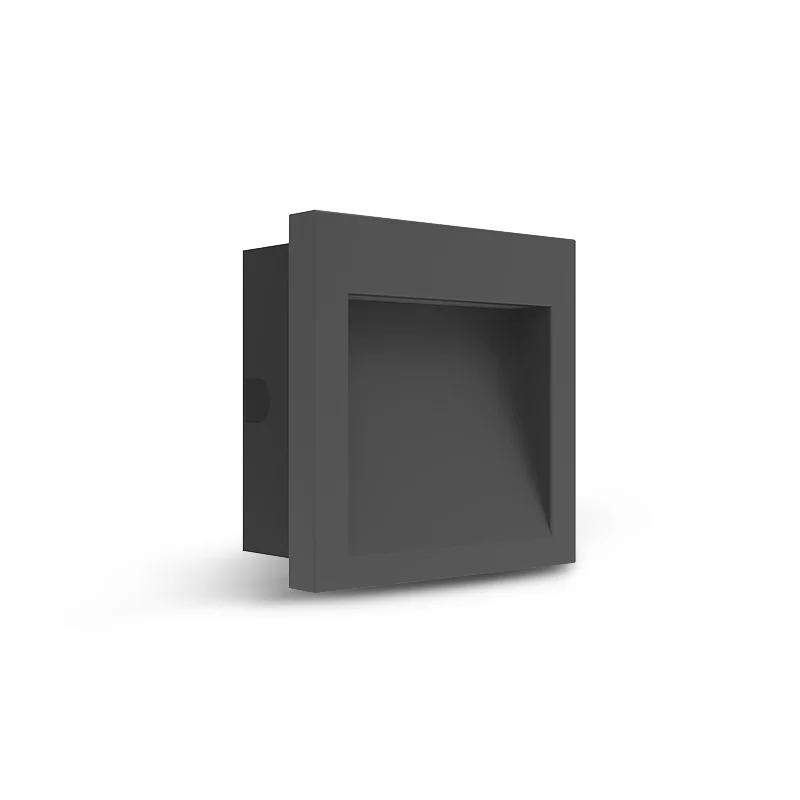 Eclairage extérieur mural encastré ZEPHYR 3W - 80lm - 3000K IP65 - Noir image
